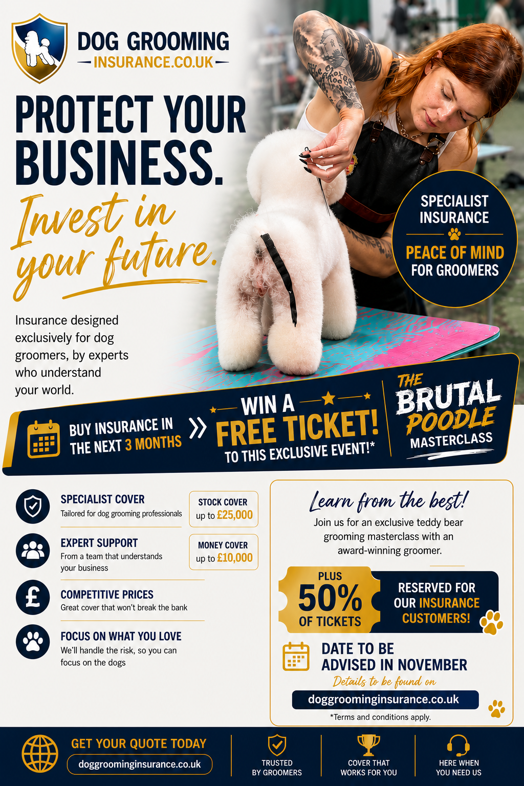 Win a free ticket to The Brutal Poodle Masterclass promotional poster